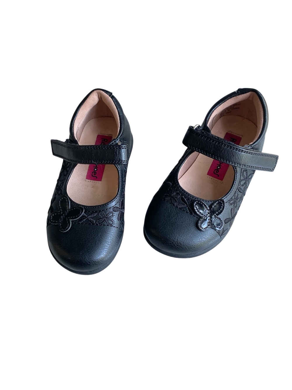 Rachel Shoes Black Girls Mary Jane Dress Shoes with Butterfly Detail